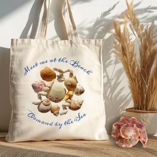 Real Shells Beach Saying Cloth Tote Bag