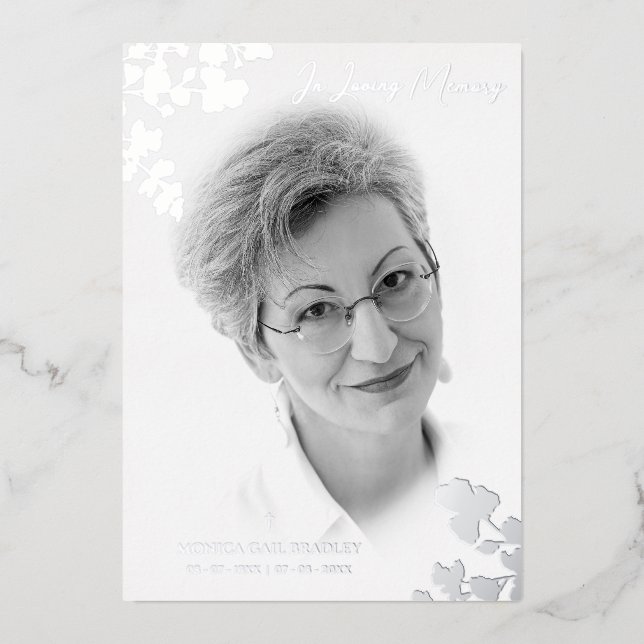 Real Silver Black White Photo Botanical Branches (Front)