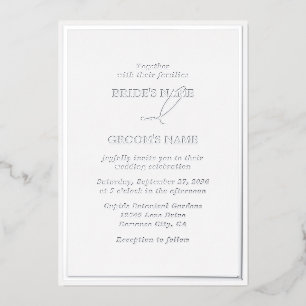 Real Silver Foil Modern White & Silver Wedding