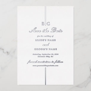 Real Silver Foil Monogram Wedding Save the Date