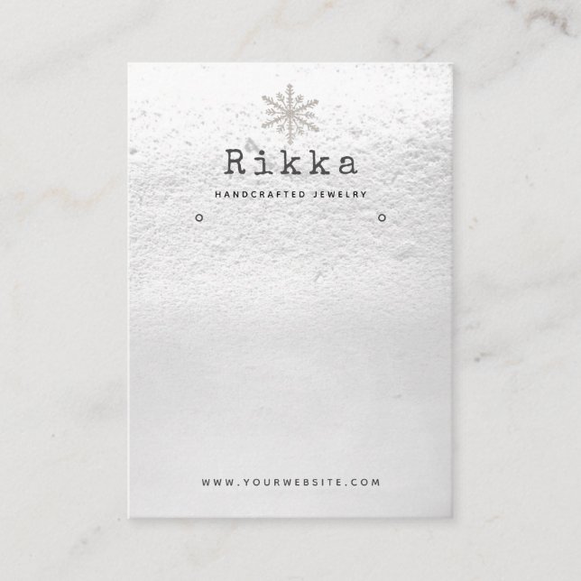 Real Snow Earring Display Business Card (Front)