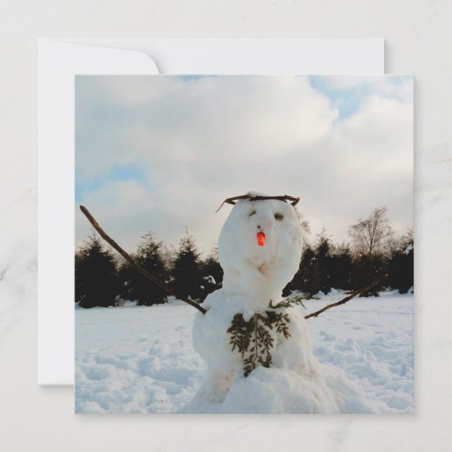 Real snowman photo  card (Front)