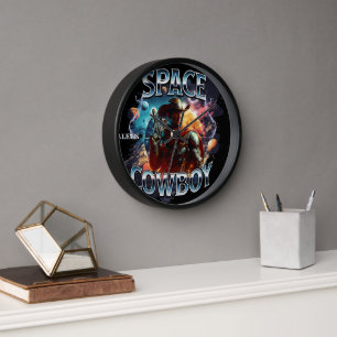 Real Space Cowboy In Outer Space Clock