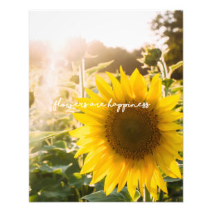 Real Sunflower Photo Field Flowers Are Happiness Print