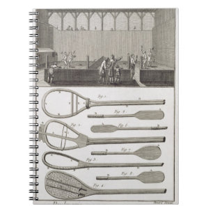 Real tennis and the construction of racquets, from notebook