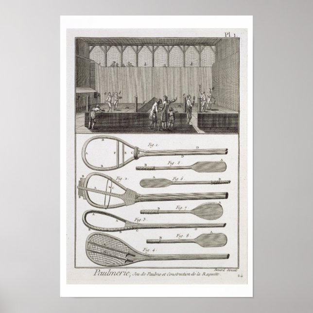 Real tennis and the construction of racquets, from poster (Front)