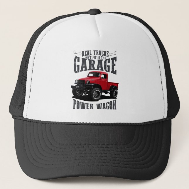 Real Trucks Don't Fit in the Garage Trucker Hat (Front)