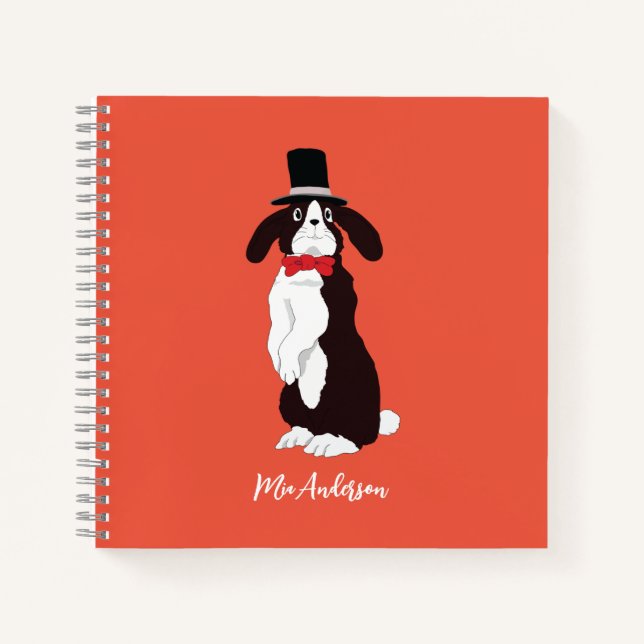 Real Tuxedo Bunny Notebook (Front)