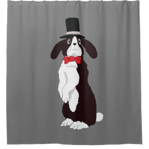 Real Tuxedo Bunny Shower Curtain