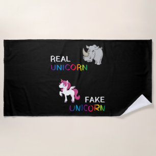 Real unicorn  beach towel