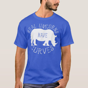 Real Unicorns Have Curves Funny Rhino T-Shirt