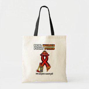REAL WOMEN FIGHT FIRES TOTE BAG