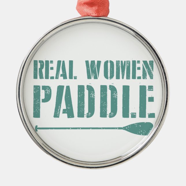 Real Women Paddle Metal Tree Decoration (Front)