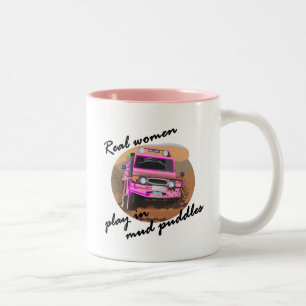 Real Women play in mud puddles Gifts. Two-Tone Coffee Mug