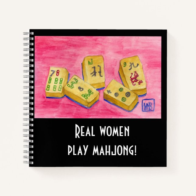 Real Women Play Mahjong Notebook (Front)