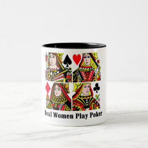 Real Women Play Poker Two-Tone Coffee Mug