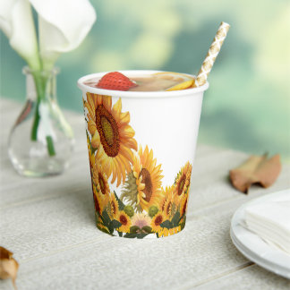 Real Yellow Sunflowers  Mug Paper Cups