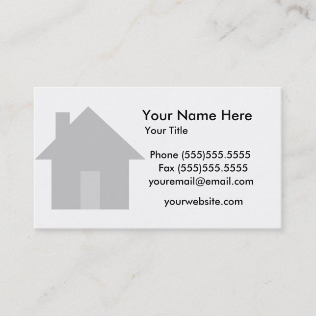 realator business card simple modern home (Front)