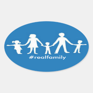 #realfamily Oval Sticker w/traditional values