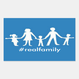 #realfamily Sticker, Traditional Marriage Values Rectangular Sticker