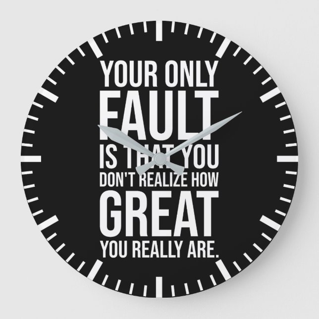 Realise How Great You Are - Gym, Hustle, Success Large Clock (Front)