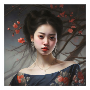 Realism Asian Woman Photo Print