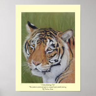 realist art wildlife painting of big cat tiger poster