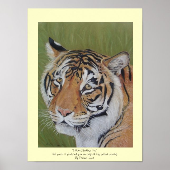 realist art wildlife painting of big cat tiger poster (Front)