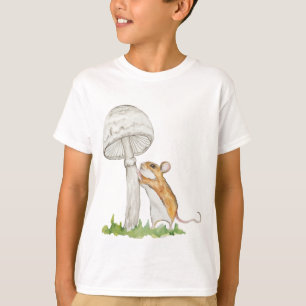 Realistic a funny field mouse and mushroom T-Shirt