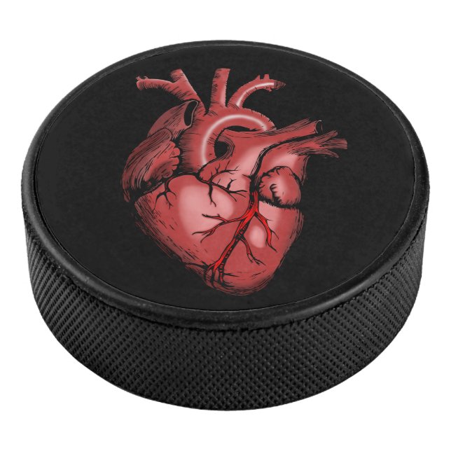 Realistic Anatomical Heart Image Hockey Puck (3/4)