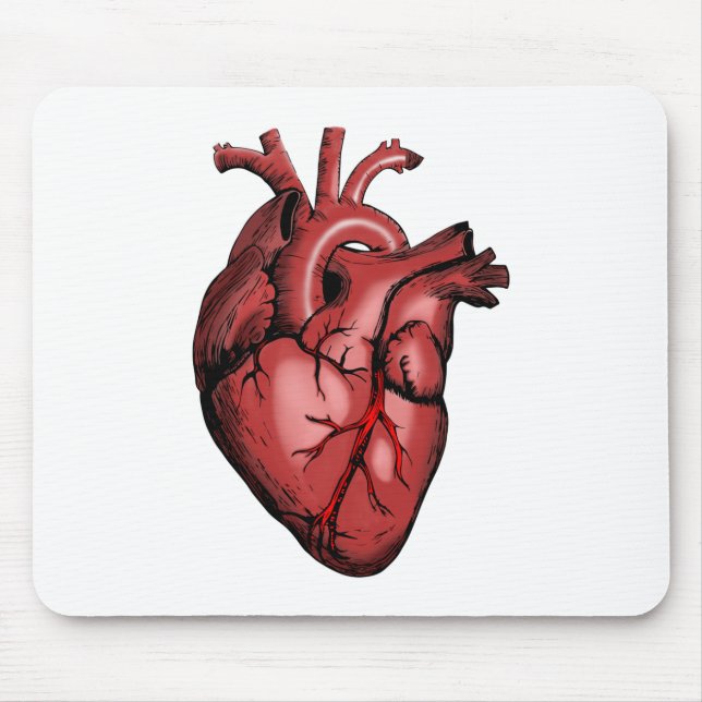 Realistic Anatomical Heart Image Mouse Pad (Front)