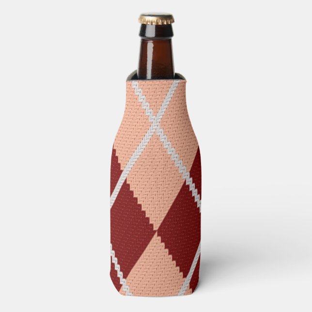 Realistic Argyle Cloth Bottle Cooler (Bottle Front)
