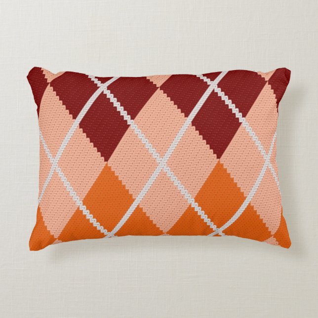 Realistic Argyle Cloth Decorative Cushion (Front)