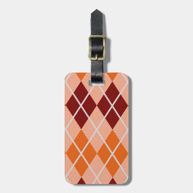Realistic Argyle Cloth Luggage Tag (Front Vertical)