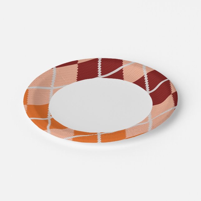 Realistic Argyle Cloth Paper Plate (Angled)
