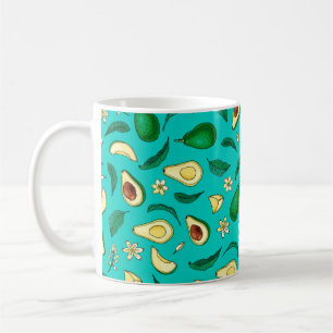 Realistic avocado. Seamless pattern. Summer exotic Coffee Mug