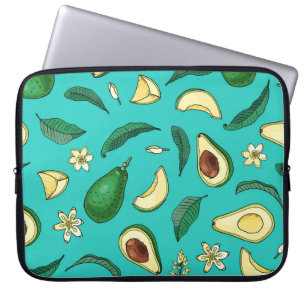 Realistic Avocado: Summer Food Pattern Laptop Sleeve