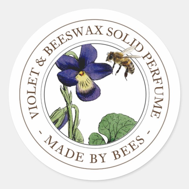 Realistic Bee and Violet Lip Gloss Editable Label (Front)