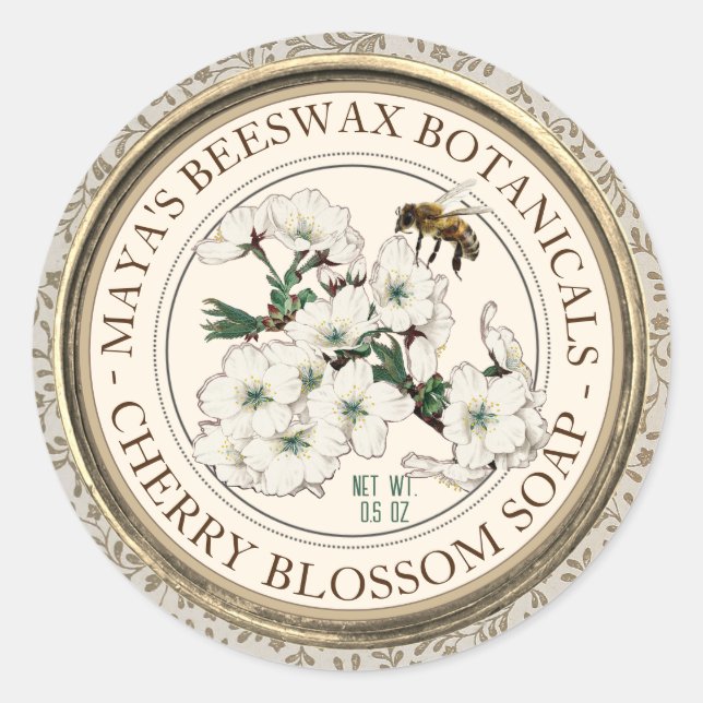 Realistic Bee Beeswax Scented Soap Product Label (Front)