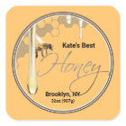 Realistic Bee Honeycomb Honey drip label