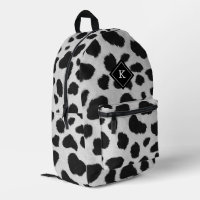 Realistic black and white cow fur print