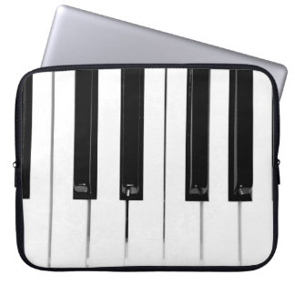 Realistic Black White Piano Keyboard Keys Laptop Sleeve