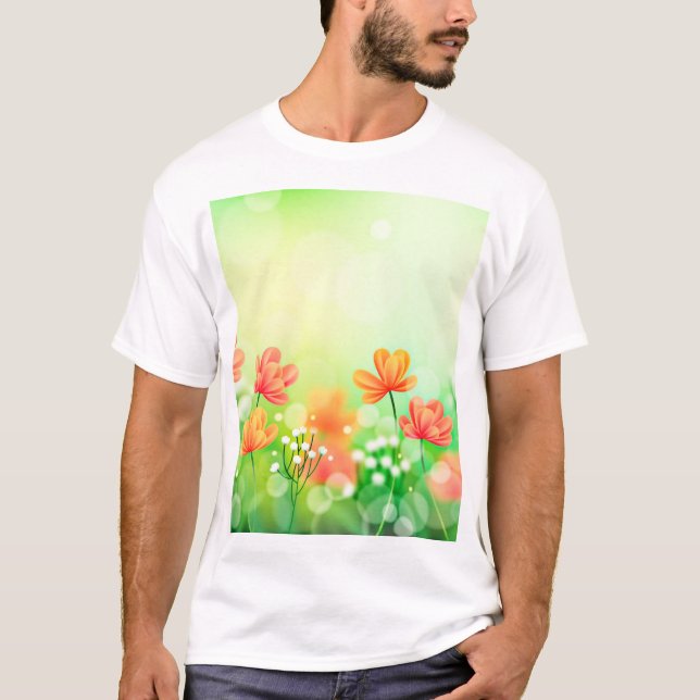 Realistic Blurred Spring Background-2374 T-Shirt (Front)