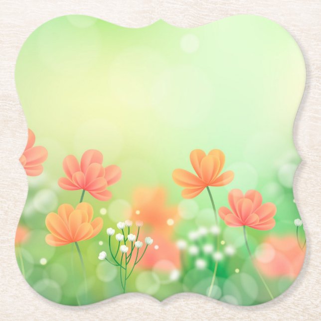 Realistic Blurred Spring Background-52374 Paper Coaster (Front)