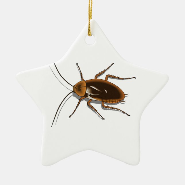 Realistic Brown Cockroach Insect Ceramic Tree Decoration (Front)