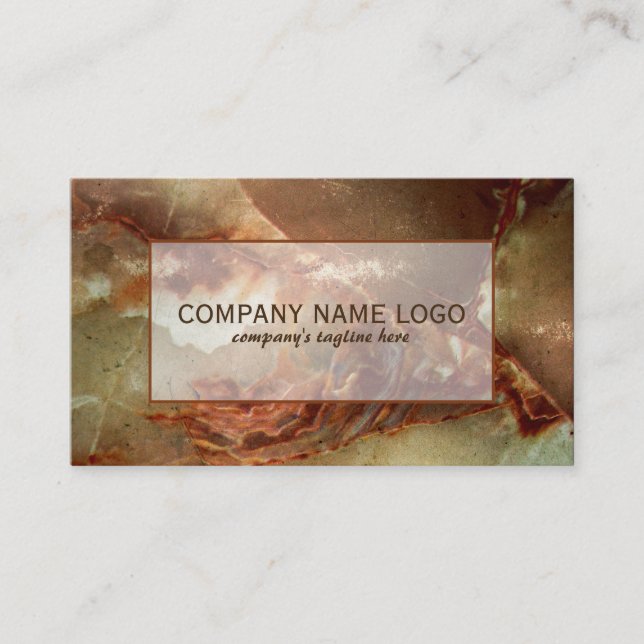 Realistic Brown Faux Marble Stone Pattern 2 Business Card (Front)