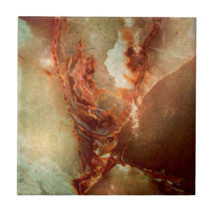 Realistic Brown Faux Marble Stone Pattern 2 Ceramic Tile