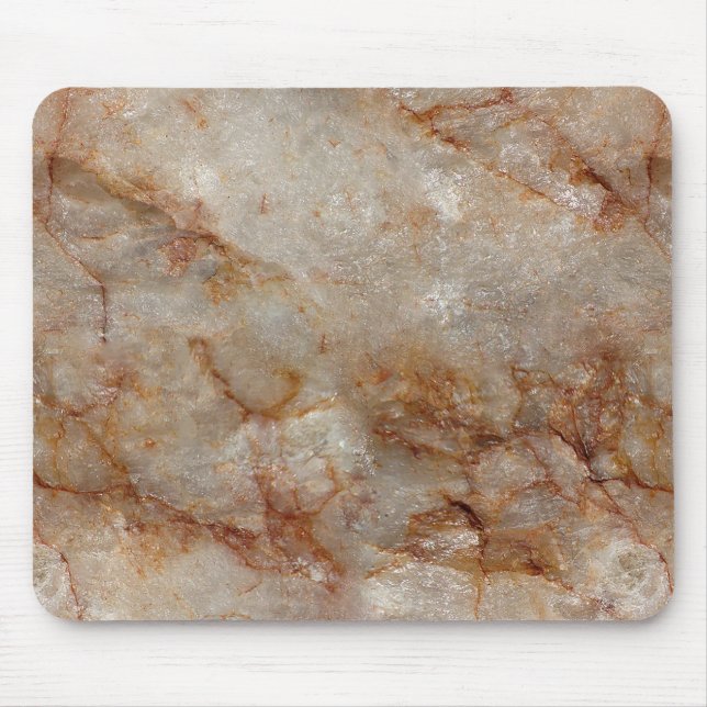 Realistic Brown Faux Marble Stone Pattern Mouse Pad (Front)