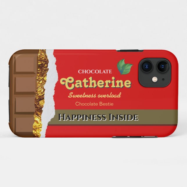 Realistic Brown & Red Valentines Chocolate Funny Case-Mate iPhone Case (Back (Horizontal))