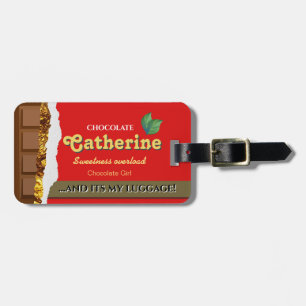 Realistic Brown & Red Valentines Chocolate Funny Luggage Tag